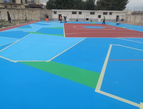 Fornitura di vernici e resine colorate per campi sportivi polivalenti a Roma a Latina, Frosinone,Viterbo e Rieti